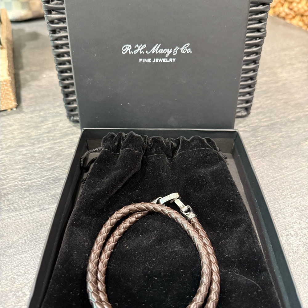 Men's Brown Leather Braided Bracelet